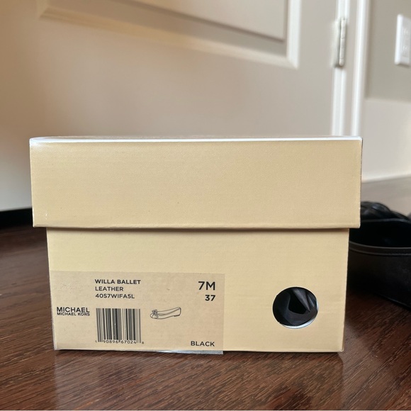 MICHAEL KORS Willa Ballet Bow Flats Black Leather Size 7 - Picture 6 of 8